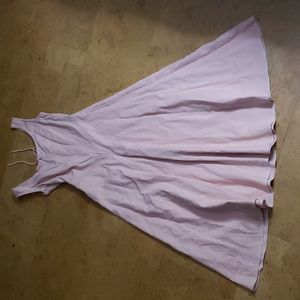 Newport News Midi Woman's Pale Pink Cotton Linen Size 4 Dress